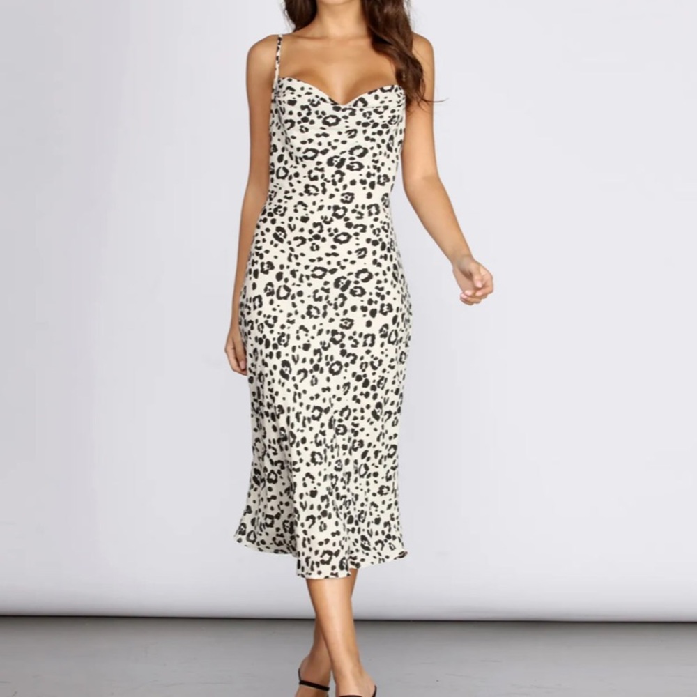 Leopard Print Midi Dress